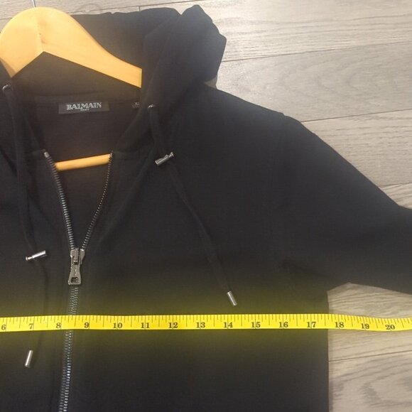 Balmain Unisex Zip Up Hooded SweatShirt Men's XS Or Women's Small - Like New - Picture 10 of 10